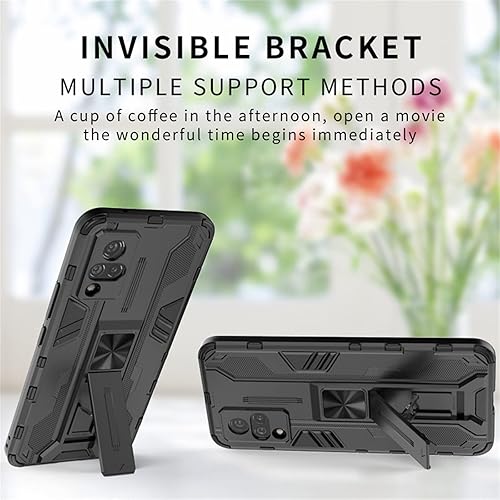 Miniatura 2 de Asuwish Funda de teléfono para Vivo V21 5G con protector de pantalla de vidrio templado y soporte delgado híbrido resistente con soporte magnético