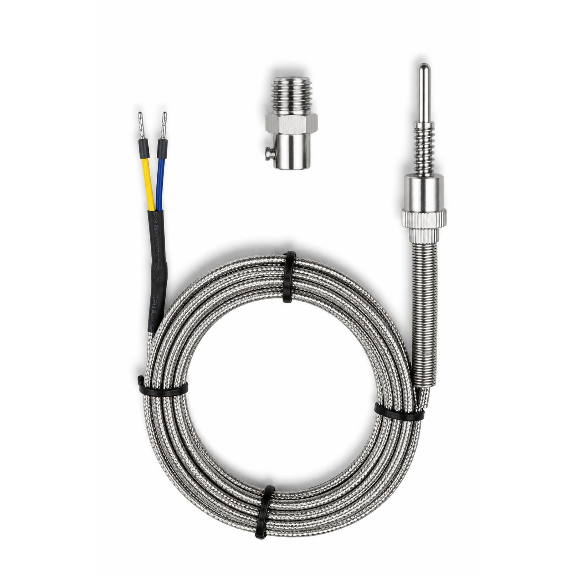 J Type Thermocouple Temperature Sensor (Fe/K) | 25mm/1" Probe Length, 5mm Dia | Thread 1/2"BSW | Heavy Duty FG/FG/SS Stainless Steel Braided Wire for Furnaces, Ovens & Process Control Wire 5 Mtr-picture-19
