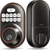 Veise Keyless Entry Door Lock, Electronic Keypad Deadbolt, Keyed Entry, Auto Lock, Anti-Peeking Password, Back Lit & Easy Installation Design, Oil Rubbed Bronze