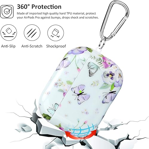 Miniatura 4 de KOREDA - Estuche duro protector 3 en 1 para Airpods Pro, diseño marmoleado, portátil, a prueba de golpes, para llevar los accesorios de los Airpods