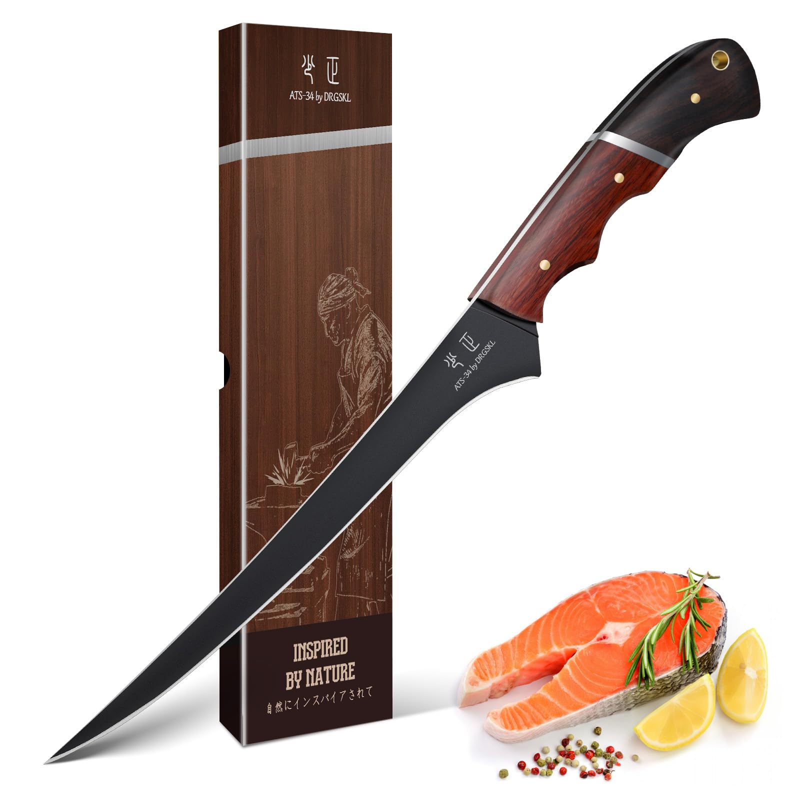 DRGSKL Kitchen Knife Set with Bag - 6 PCS Chef Knife Set with Wooden Handle — Amazon image 11
