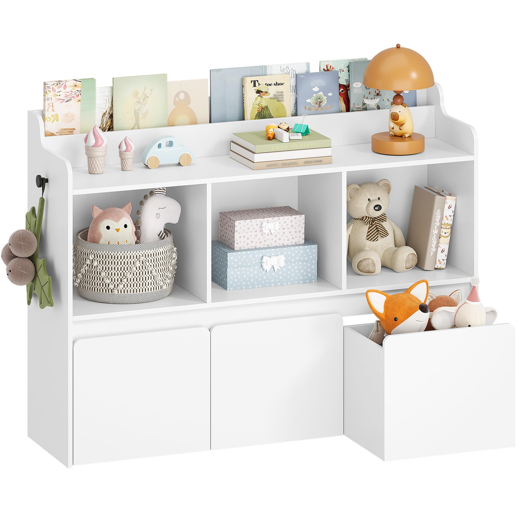 Hzuaneri Toy Storage Unit for Kids, Bookcase Storage Organiser with Drawers