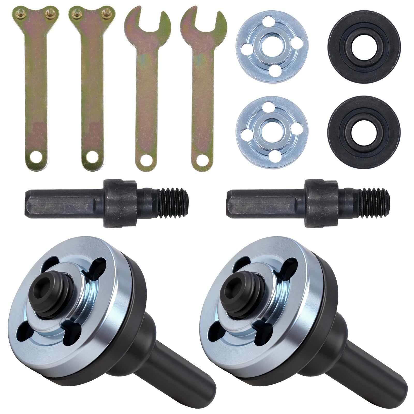 Mritrit Electric Drill To Angle Grinder Adapter Kit, 2 Conversion Set With 10Mm Shank Arbor Mandrel Connecting Rod, Metal Grinding Attachment For 16Mm Discs On Cutting, Polishing, Rust Removal
