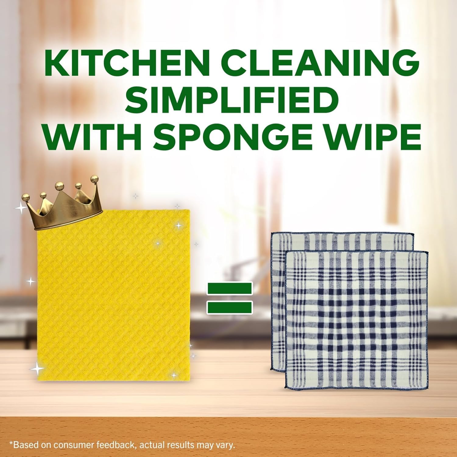 Wipe Resusable Kitchen Cleaning Foam Cellulose Sponge- Multi- Color & Biodegradable Kitchen Cleaning Sponge Wipes with for Multipurpose Wet and Dry Cleaning Washing Dishes, Sinks, Counters (STANDED) 2