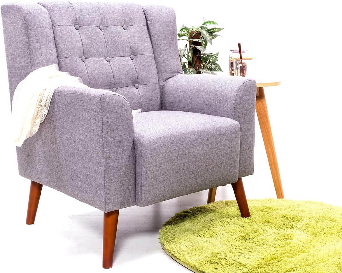 Xiaolong Modern Linen Fabric Tub Chair Armchair Sofa Dining Living Room Lounge Office Grey