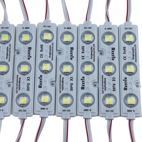 Rextin Super brillante 200pcs 3 LED módulo blanco 5050 SMD 66-72LM cada módulo impermeable luz decorativa para letreros publicitarios con cinta