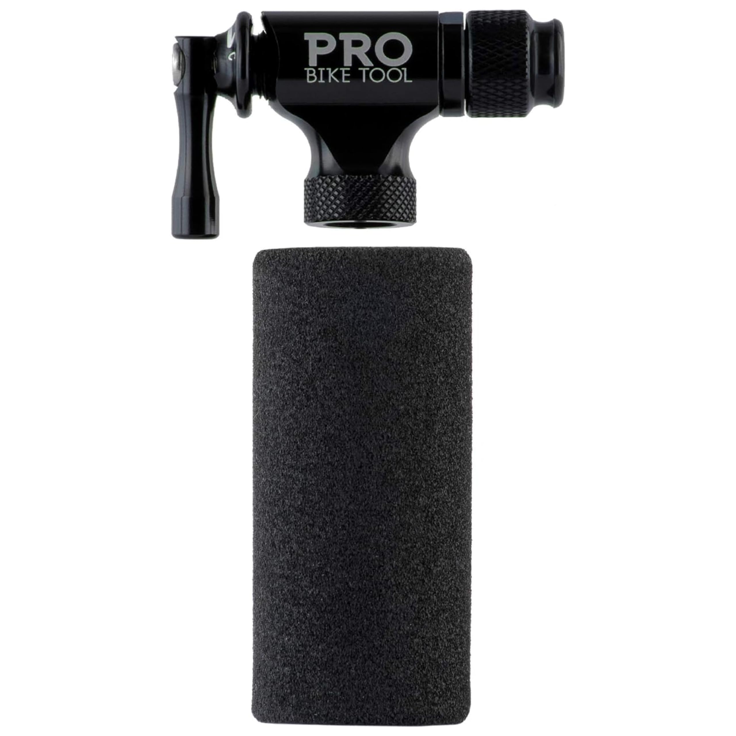 PRO BIKE TOOL CO2 Inflator Quick & Easy - Presta & Schrader Valve Compatible - Bicycle Tyre Pump For Road & Mountain Bikes - Insulated Sleeve - No CO2 Cartridges Included