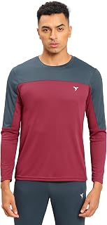 TECHNOSPORT Men Colorblock Slim Fit Round Neck T-Shirt with TECHNOCOOL+ (Light Blue) Gym Tee Dry Fit T Shirt for Men Sport... Price In India