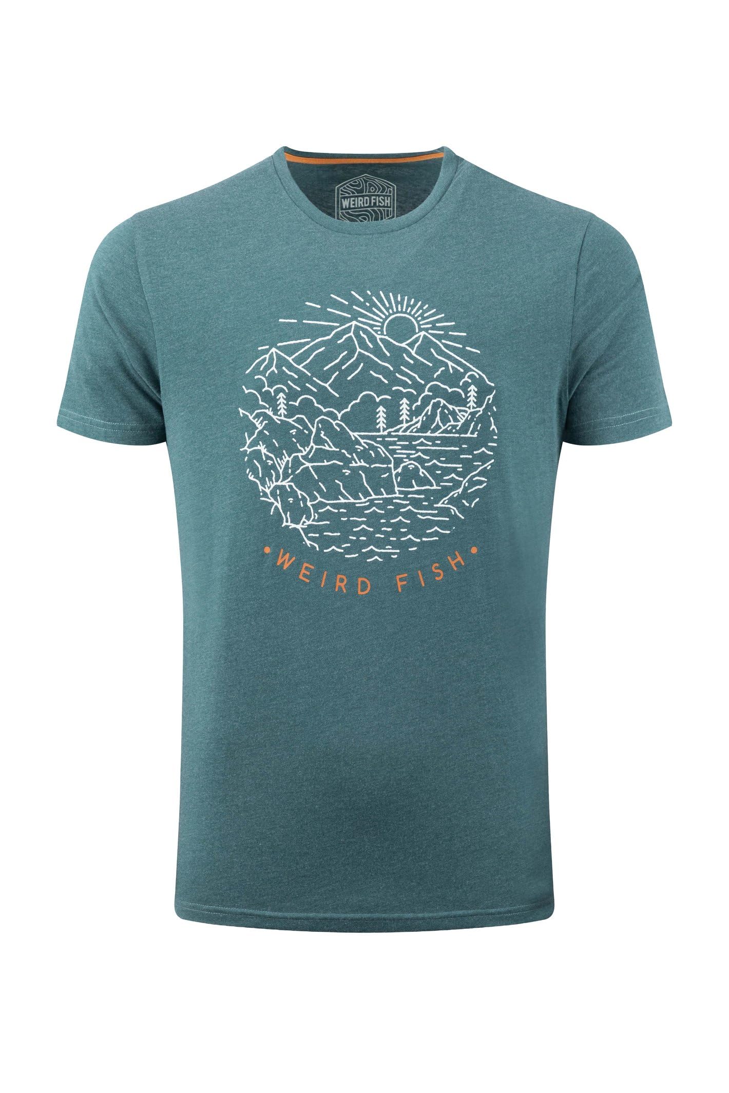 Weird Fish Lakes and Peaks Front Print Graphic T-Shirt Cedar Green Size 3XL