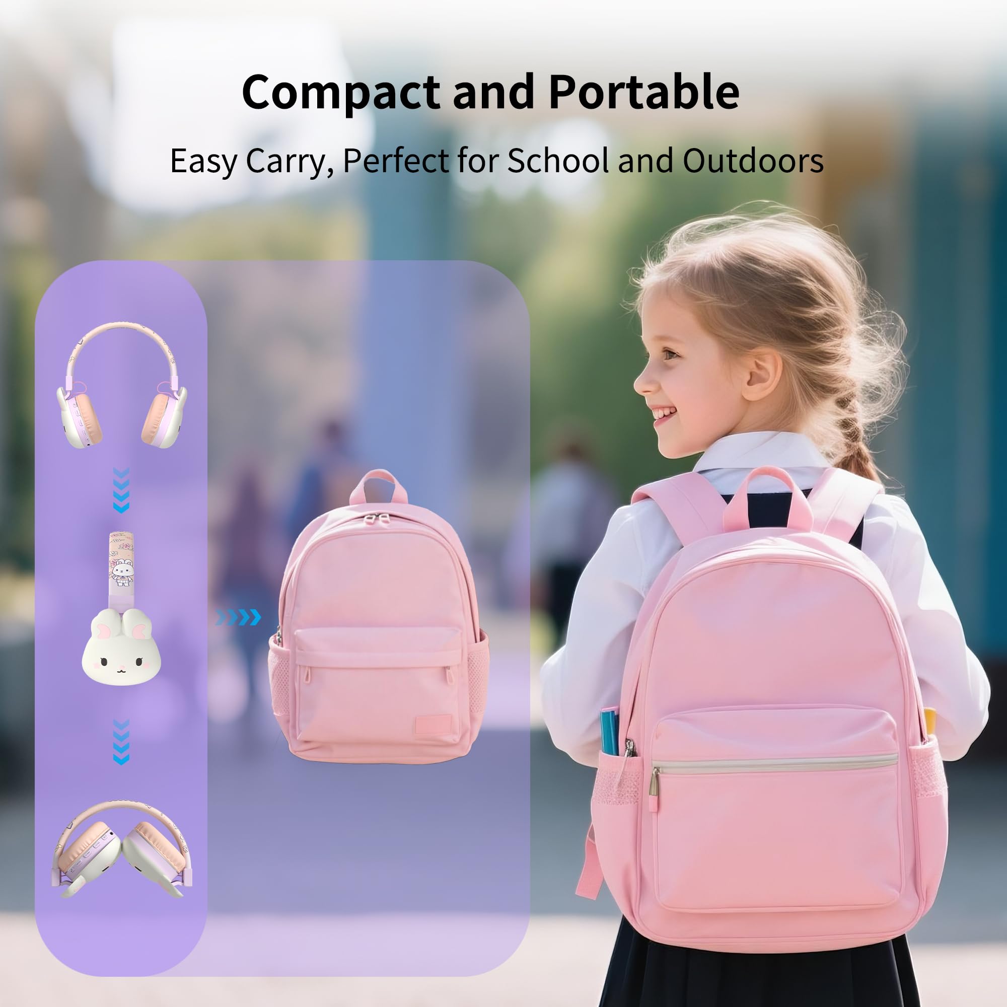 Kinder-Kopfhörer, 85 dB, sicher für 3–16 Personen, niedliches Tier-Design, faltbares und weiches Over-Ear-Headset mit Mikrofon, Bluetooth 5.4, 20 Stunden Spielzeit, kabellos/kabelgebunden/FM