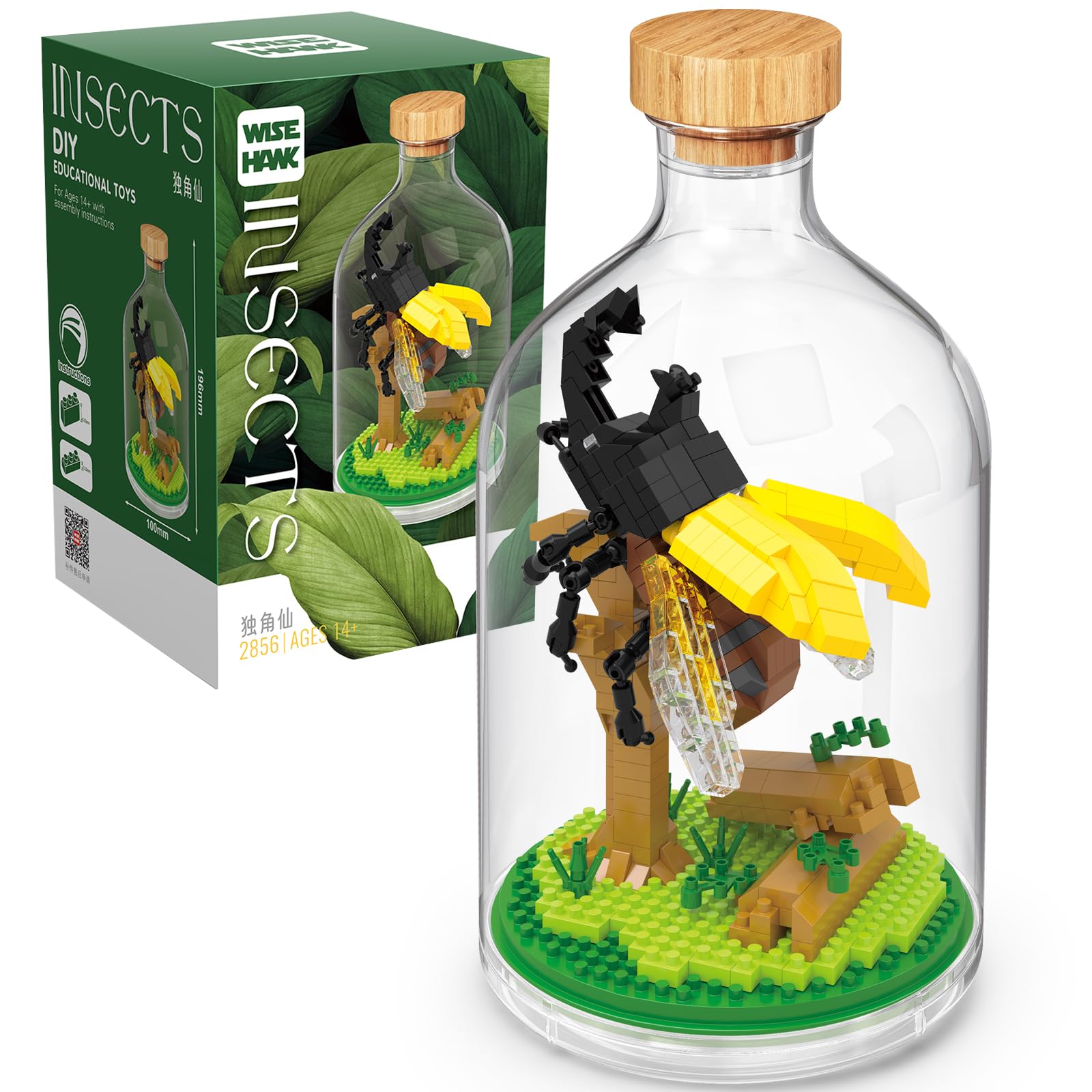Creative Insect Friend Set,Adults Mini Animals Building Set,Party Favors Gift for Kids,Nature Lovers Office Home Decor Mini Bugs Building Block,New Year Birthday Gift for Boys Girls(Beetle)