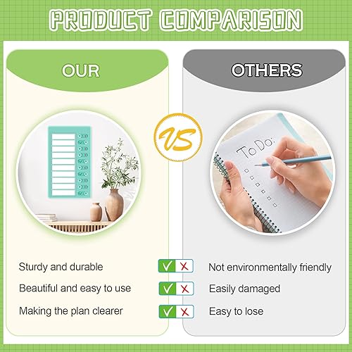 Miniatura 4 de Tabla de tareas de borrado en seco para niños, lista de tareas para niños, lista de verificación de tareas recreativas, lista de verificación diaria