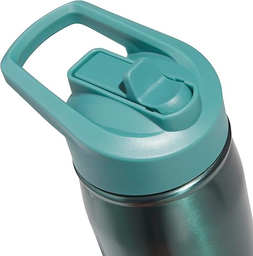 Miniatura 3 de adidas Botella de agua de metal con tapa de pajita, de 20 onzas, para agua caliente y fría, doble pared, aislada, acero inoxidable 188