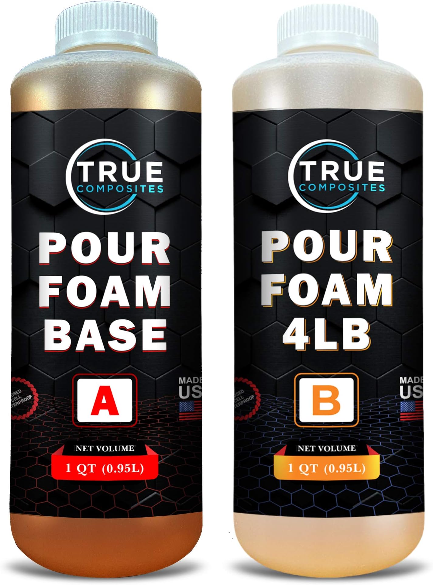 Liquid Urethane Pour Foam Base-2 Part Closed Cell Rigid Pour Foam-4 lb Density-Fast-Acting Formula-Boat Buoyancy, Flotation, Filling, Soundproofing & Insulation-1/2 Gallon Kit