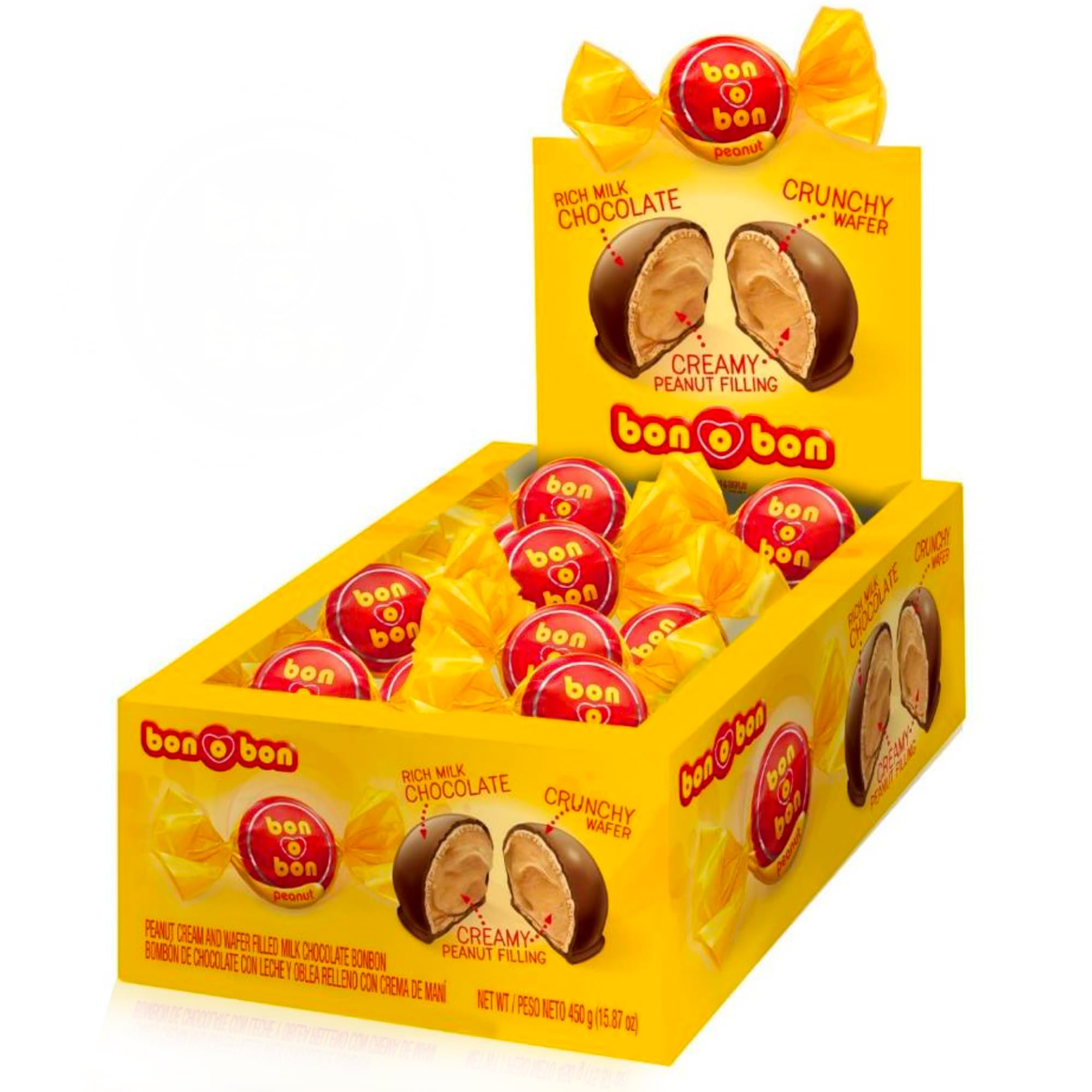 Amazon.com : Bon O Bon Bonbons with Peanut Cream Filling and Wafer
