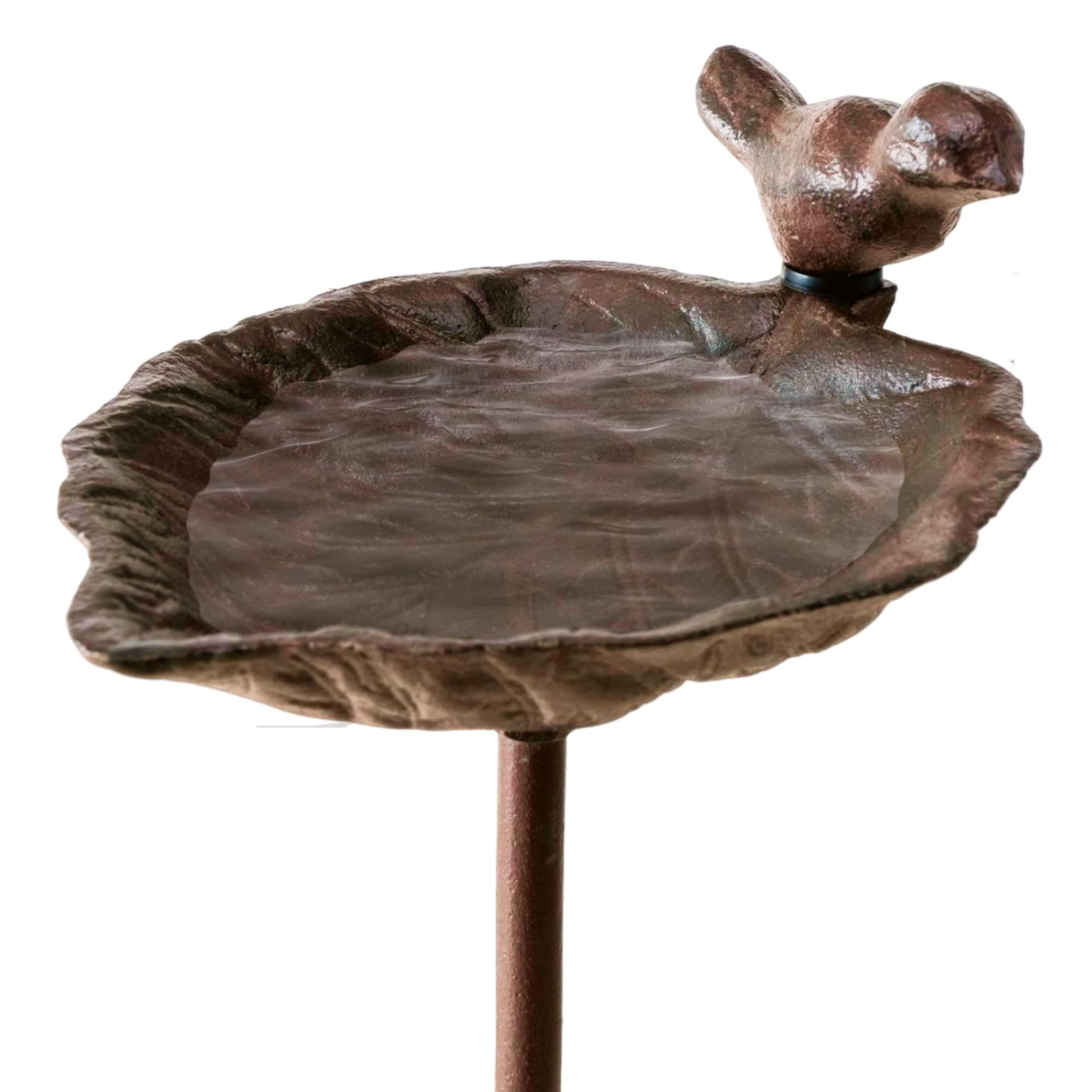 TOPANBIETER 999 Bebedero para pájaros para pájaros con estaca de hierro fundido, resistente a la intemperie y a las heladas, para pájaros en cualquier jardín