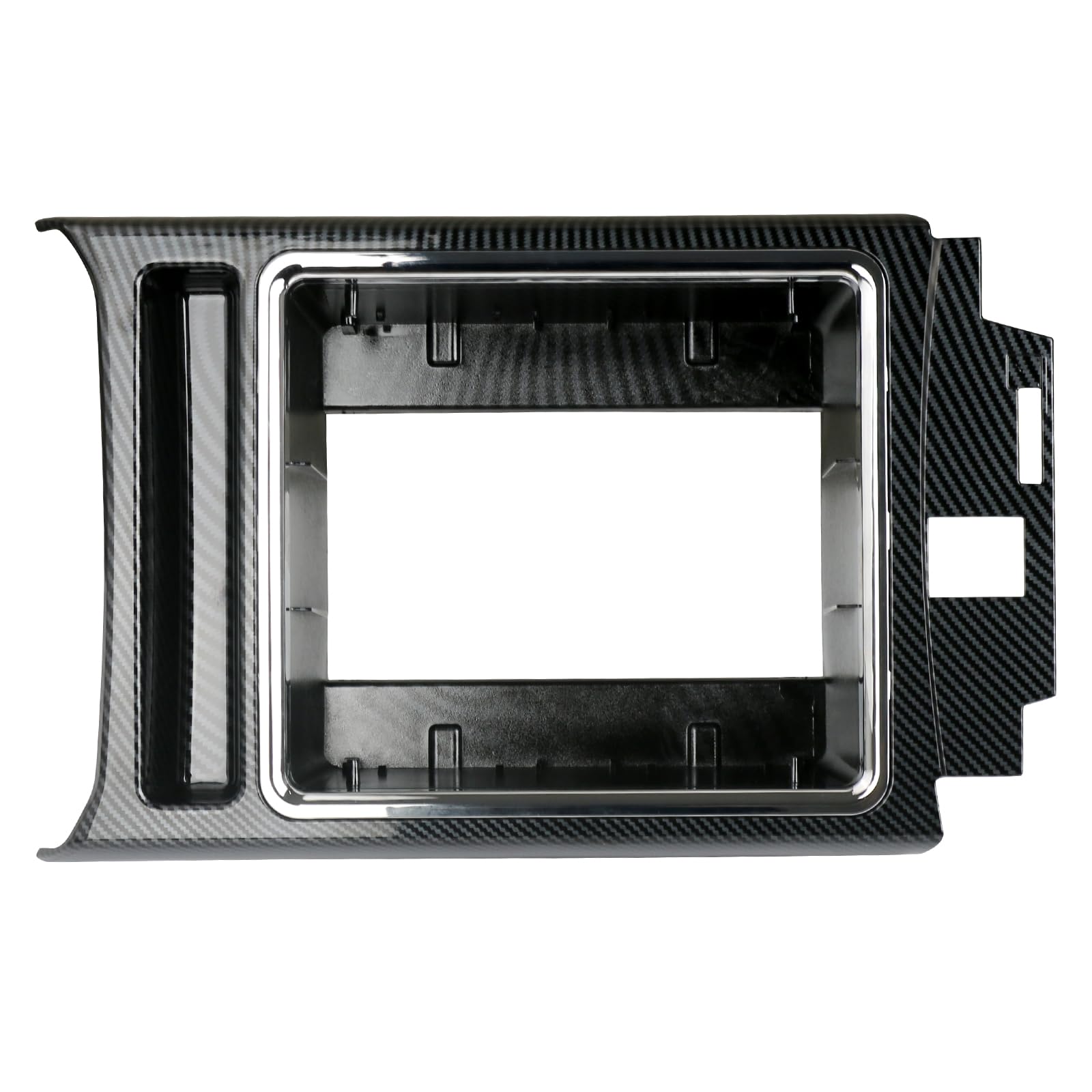 TQPONLY Carbon Fiber Center Console Cup Holder Trim Panel Compatible with 2013-2016 Ford F250 F350 F450 F550 Super Duty Truck Accessories Replacement