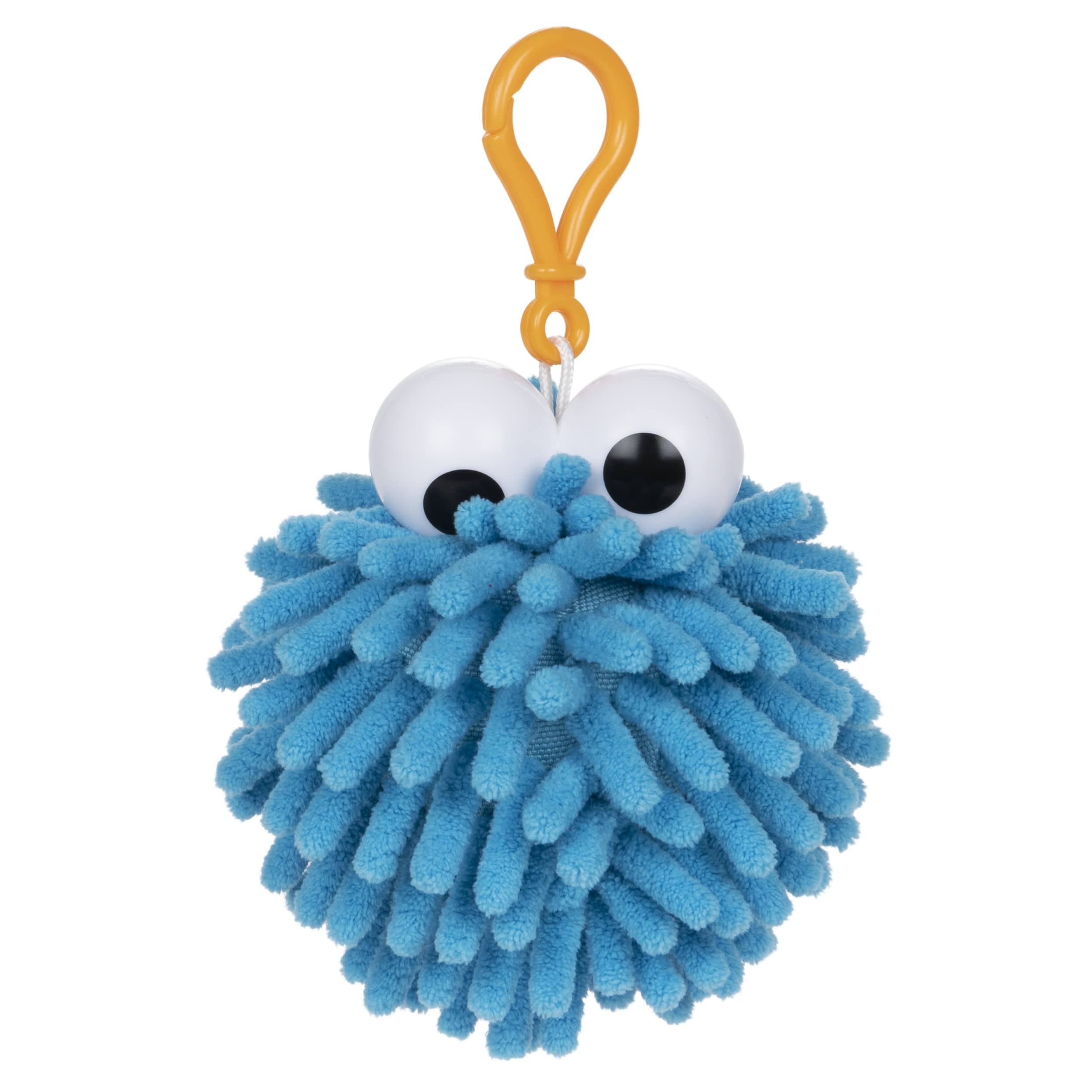Spin Master 6058894 Plush Cookie Monster Fuzzy Pom Backpack Clip, 2.5-inch Height