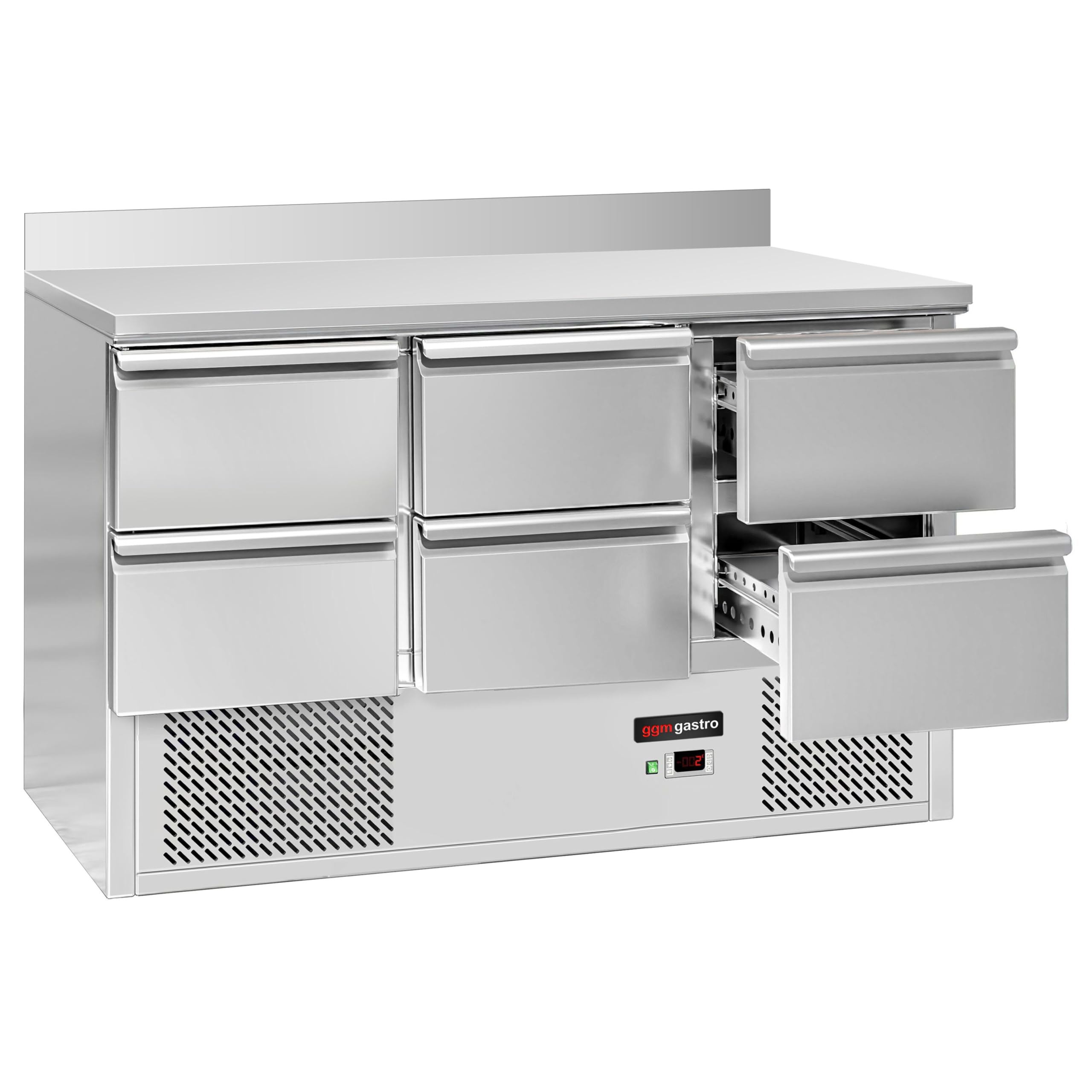 GGM Gastro Kühltisch ECO 1365x700mm mit 6 Schubladen und Aufkantung