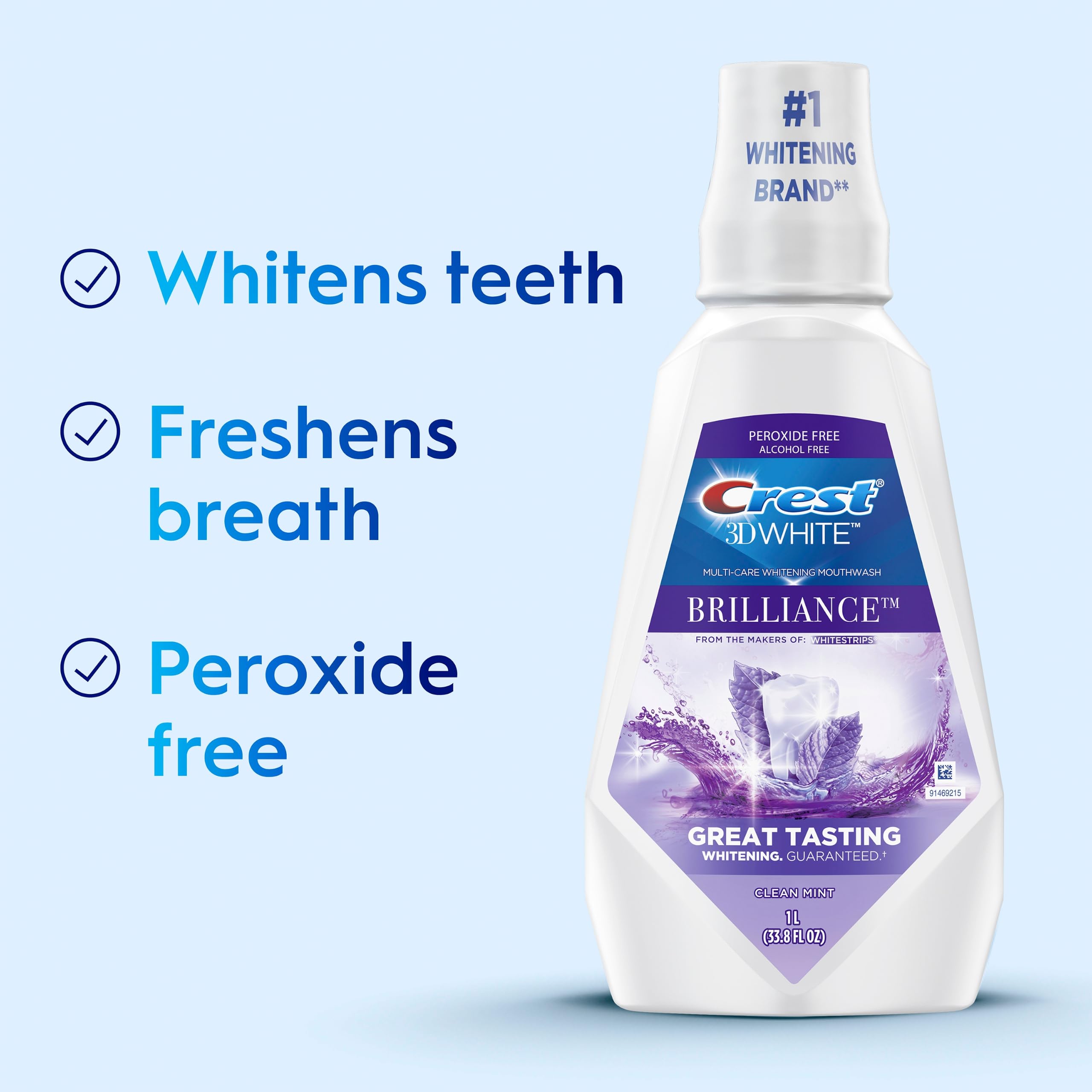 Crest 3DWhite Mouthwash - Whiter Teeth in 7 Days -3