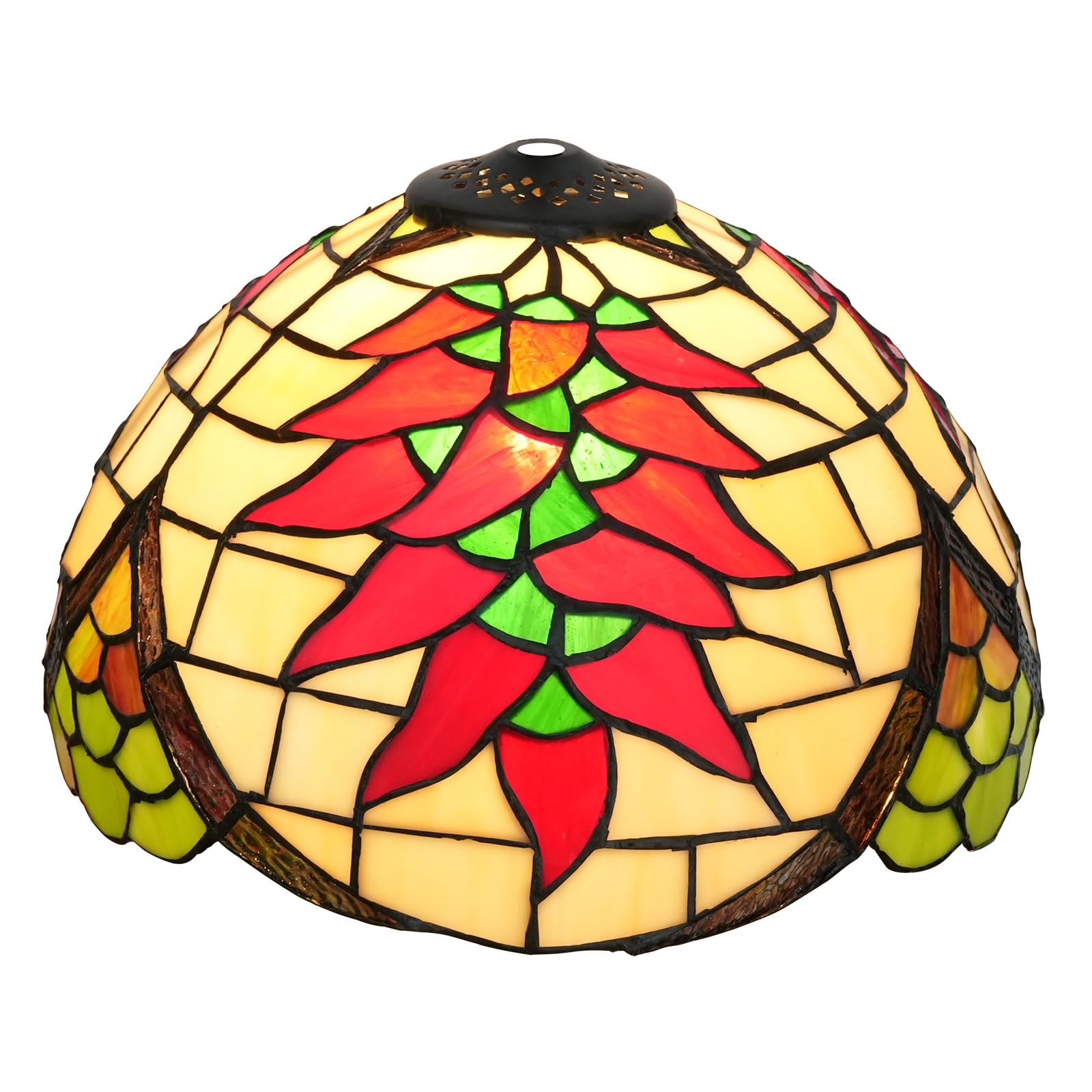 Abat-Jour Tiffany 12 Pouces Verre Coloré Suspension Lampe Table Lampadaire Remplacement Vintage
