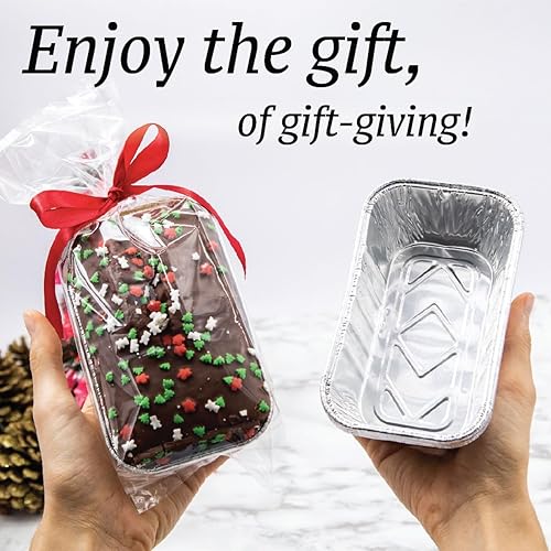 Miniatura 7 de Spare Essentials Paquete de 55 mini moldes de papel de aluminio de 1 libra, moldes desechables de aluminio para hornear para pan individual,