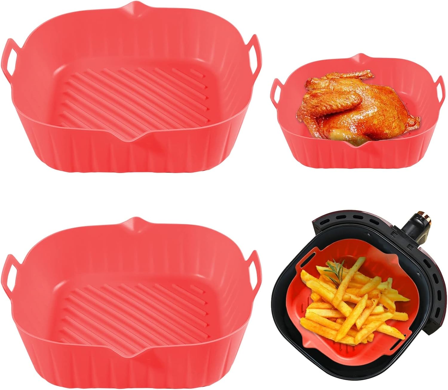 Air Fryer Silicone Pot Liners, 6.9 inch Air Fryer Silicone Baking Tray