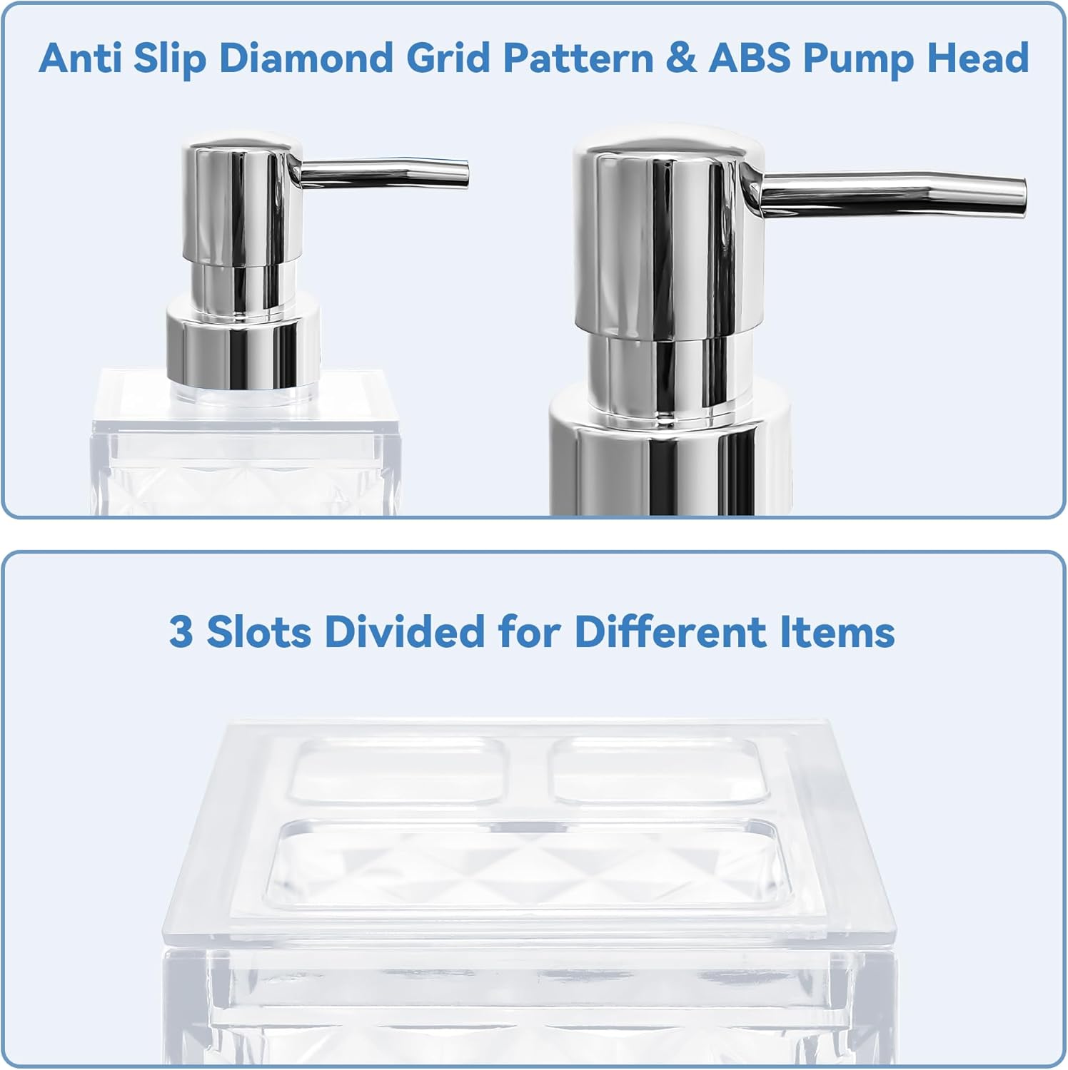 2PCS White Bathroom Accessories. Contain Soap Dispenser and Toothbrush Holder Set. Boho Bathroom Set for Blue Bathroom Décor - Image 6