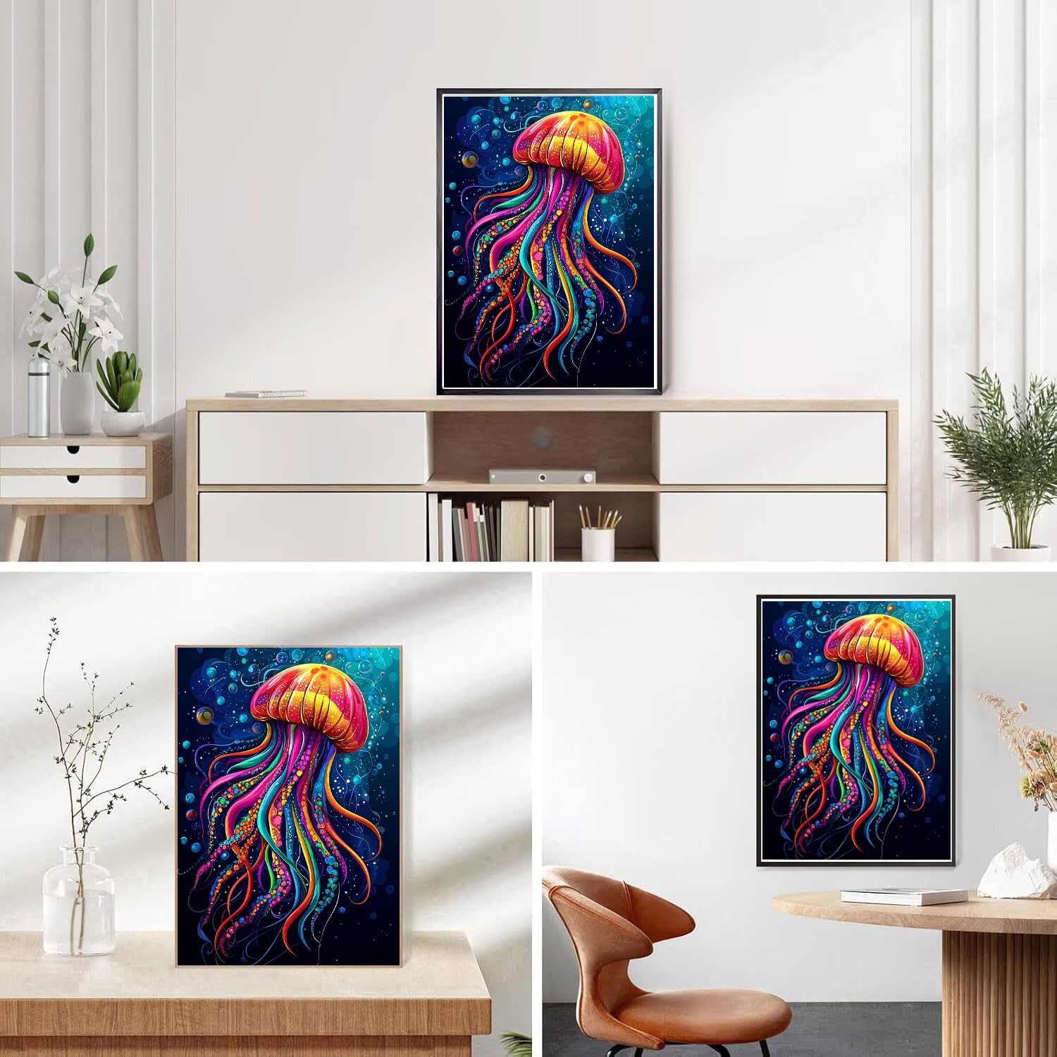 5D Color Meduza Diamentowe zestawy do malowania, DIY Diament Malarstwo dla dorosłych, Diamentowe Malarstwo Rzemiosło Rhinestone Ścieg krzyżykowy Malarstwo Płótno dla początkujących, Dekoracja ścienna