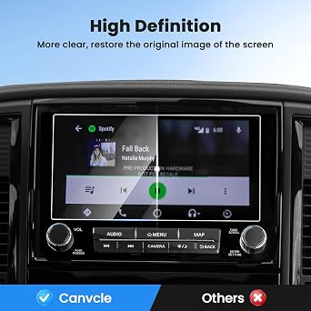 Canvcle スクリーンプロテクター 2021-2024 Nissan Titan PRO 4X用 9インチタッチスクリーンプロテクター 強化ガラス ナビゲーションディスプレイ スクリーンカバー インフォテインメント保護フィルム