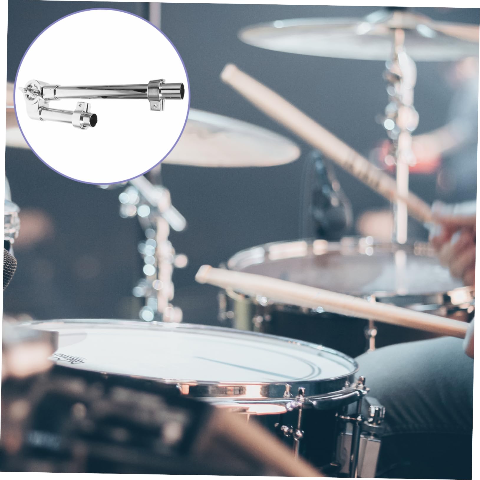 Yardwe Metal Drum Stand Clamp Snare Drum Stand Percussion Lugs Tom Drum Mount Key Bracket Drum Rack Drum Kit Water Holder Touch Drum Hardware Components Holders Tension Silver Zinc Alloy