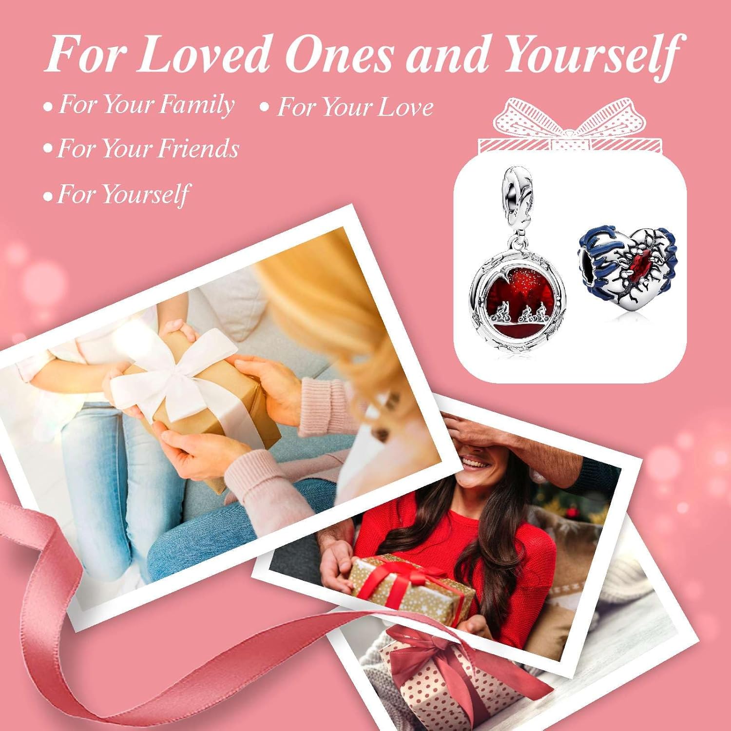 Cute Fashion Heart Charms,S925 Sterling Silver Charm,Bead for Bracelets and Necklaces,For Women Jewelry Present - Image 5