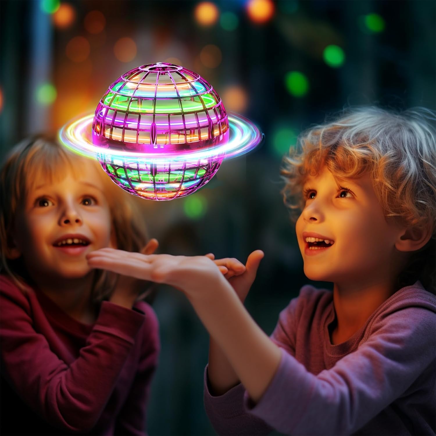 Drumstone (𝗦𝗽𝗲𝗰𝗶𝗮𝗹 𝟱 𝗬𝗲𝗮𝗿𝘀 𝗪𝗮𝗿𝗿𝗮𝗻𝘁𝘆) Hand-Controlled Flying Orb Ball Toy – Intelligent Hovering UFO with LED Lights, Rechargeable, Durable & Safe for Kids – Fun Boomerang Ball - Image 7 thumbnail
