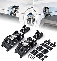 Vista 13 de Xprite Manijas de capó ajustables de aluminio morado con bandera de EE. UU., juego de cierres de capó compatibles con Jeep Wrangler JK JKU 2007-2018