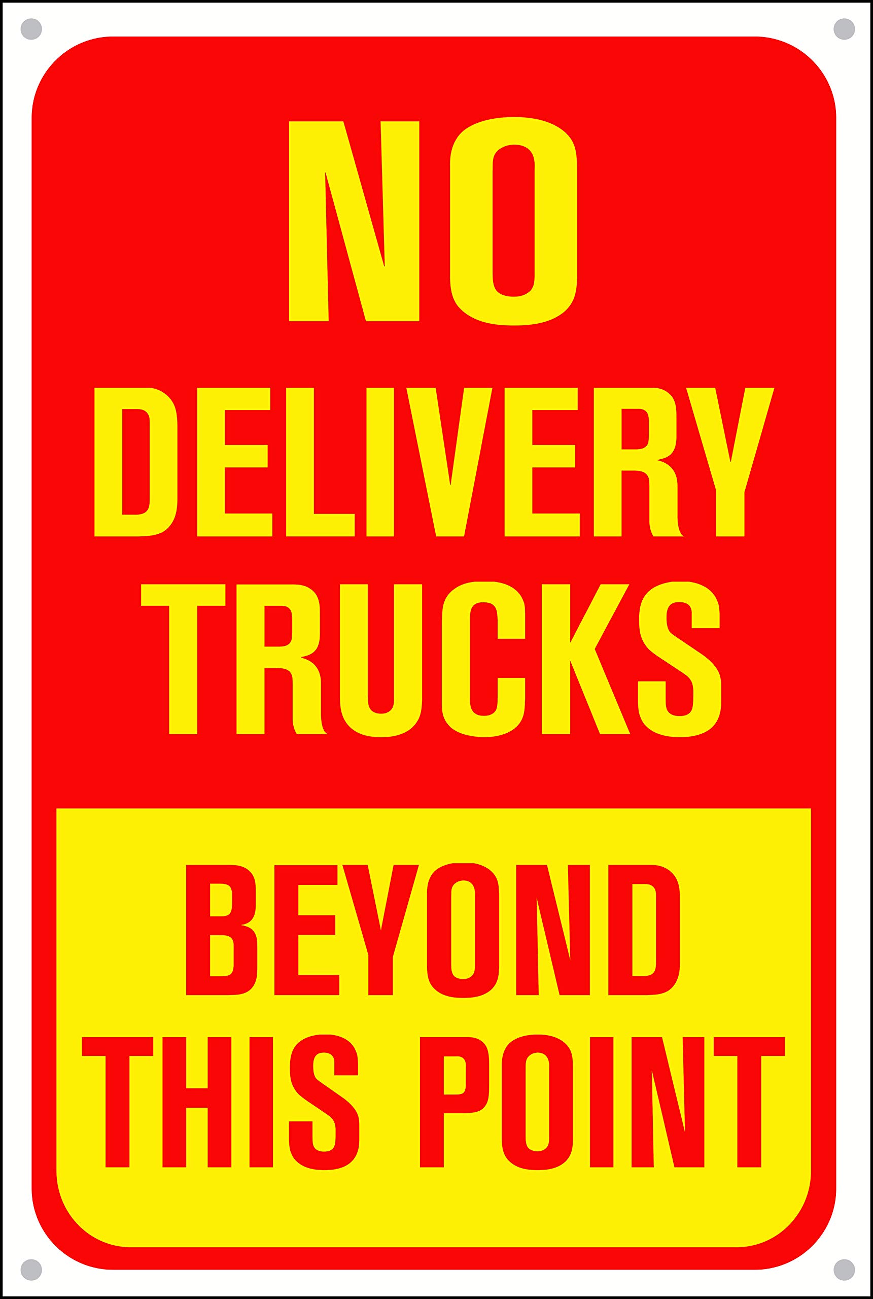 OBS Custom Yard Sign, 8 x 12 Inches Aluminum Warning Metal Signs, Indoor or Outdoor Use for Home Business, UV Protected & Waterproof (No Delivery Trucks)