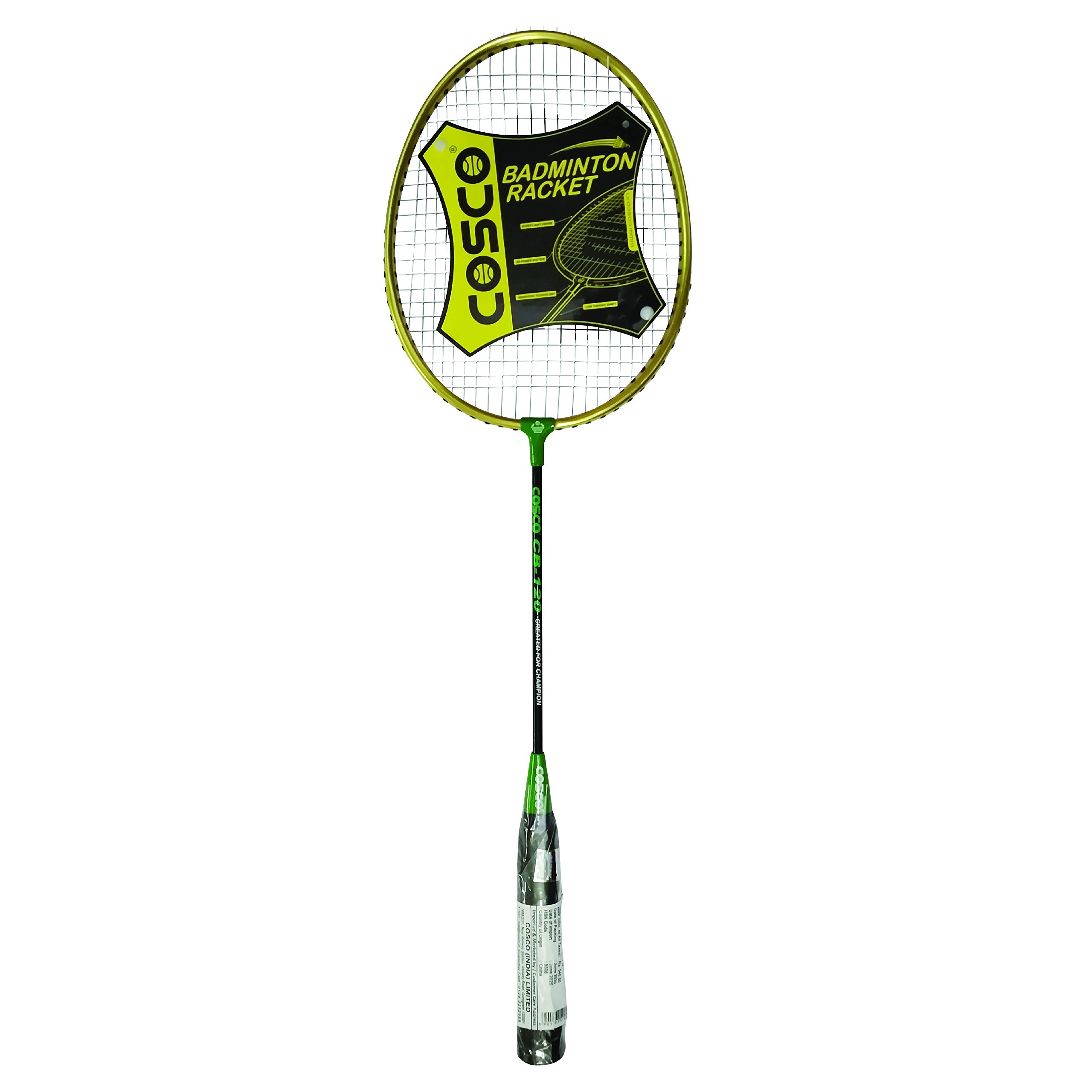 Cosco CB120 Tempered Steel and Aluminium Strung Badminton Racquet - Black & Green (B08G9TWPXX) Amazon Price History, Amazon Price Tracker