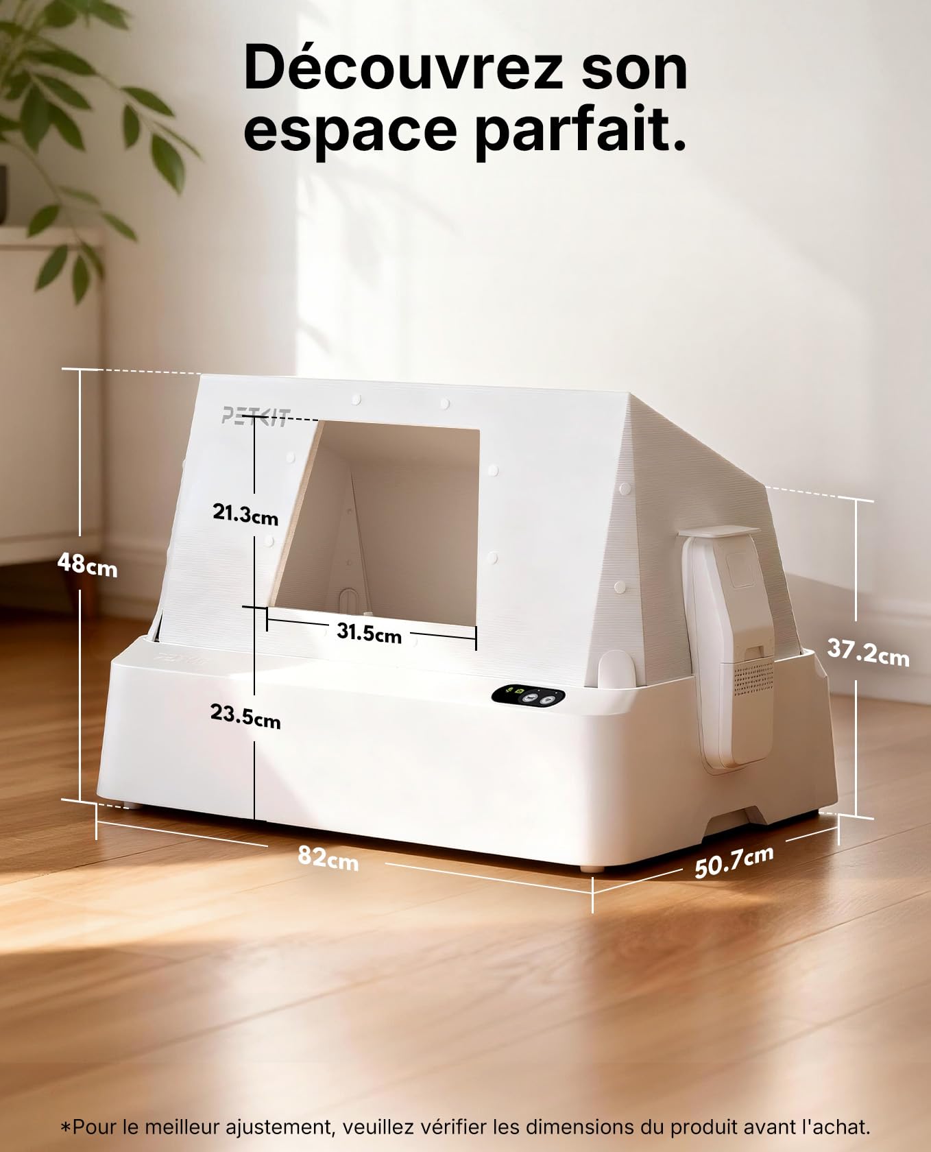 PETKIT PUROBOT Crystal Duo Litiere Chat Autonettoyante avec Capot, Bac Litière Autonettoyante Révolutionnant avec Caméra IA, Espace Ouvert，Surveillance de Santé, Anti-pincement,Double Désodorisation