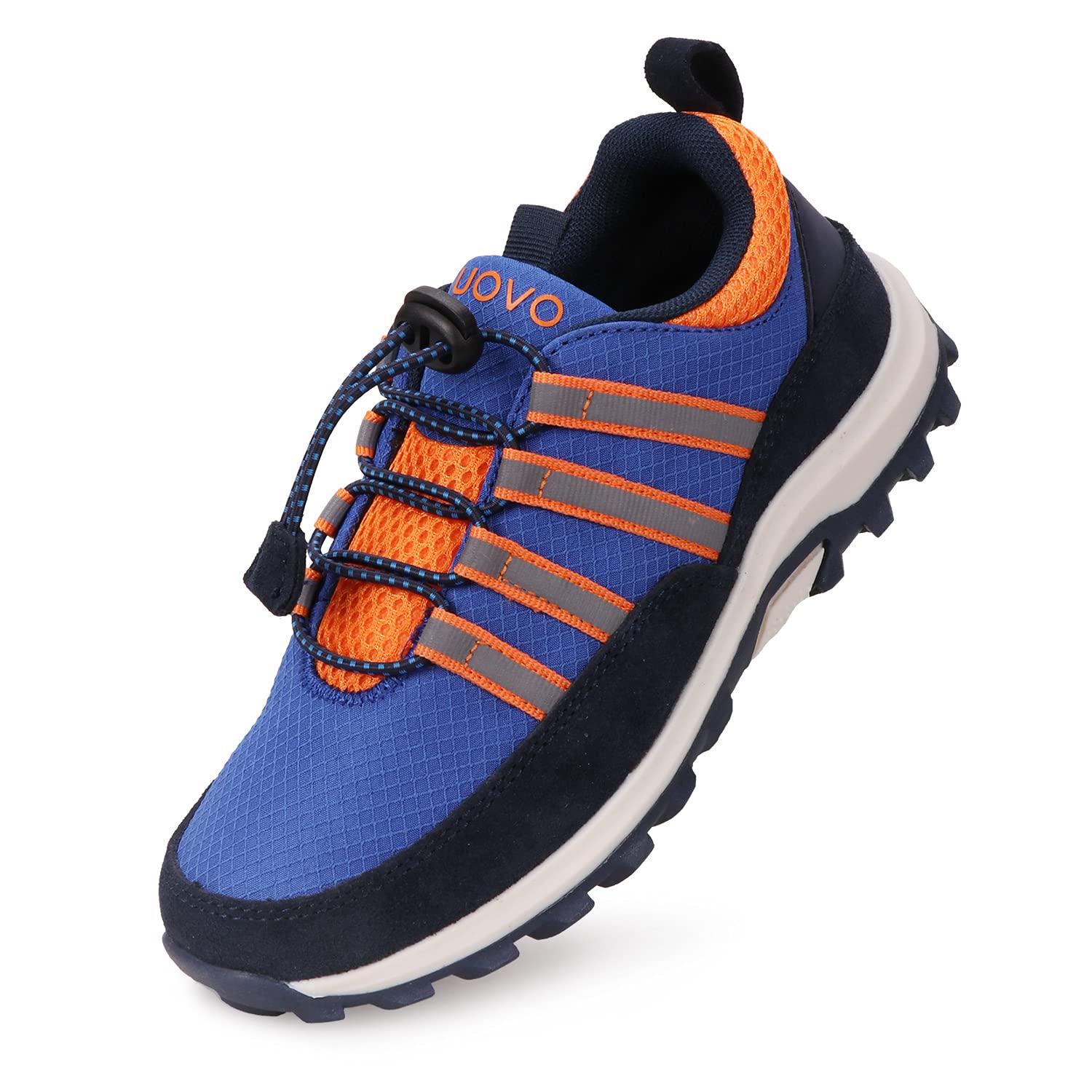 UOVO Boys Trainers Kids Walking Shoes Low-Top Sneakers Children Waterproof Trekking Hiking Footwear Running Shoes Black Blue Gray Size 9 UK Child to 5.5 UK — view 14