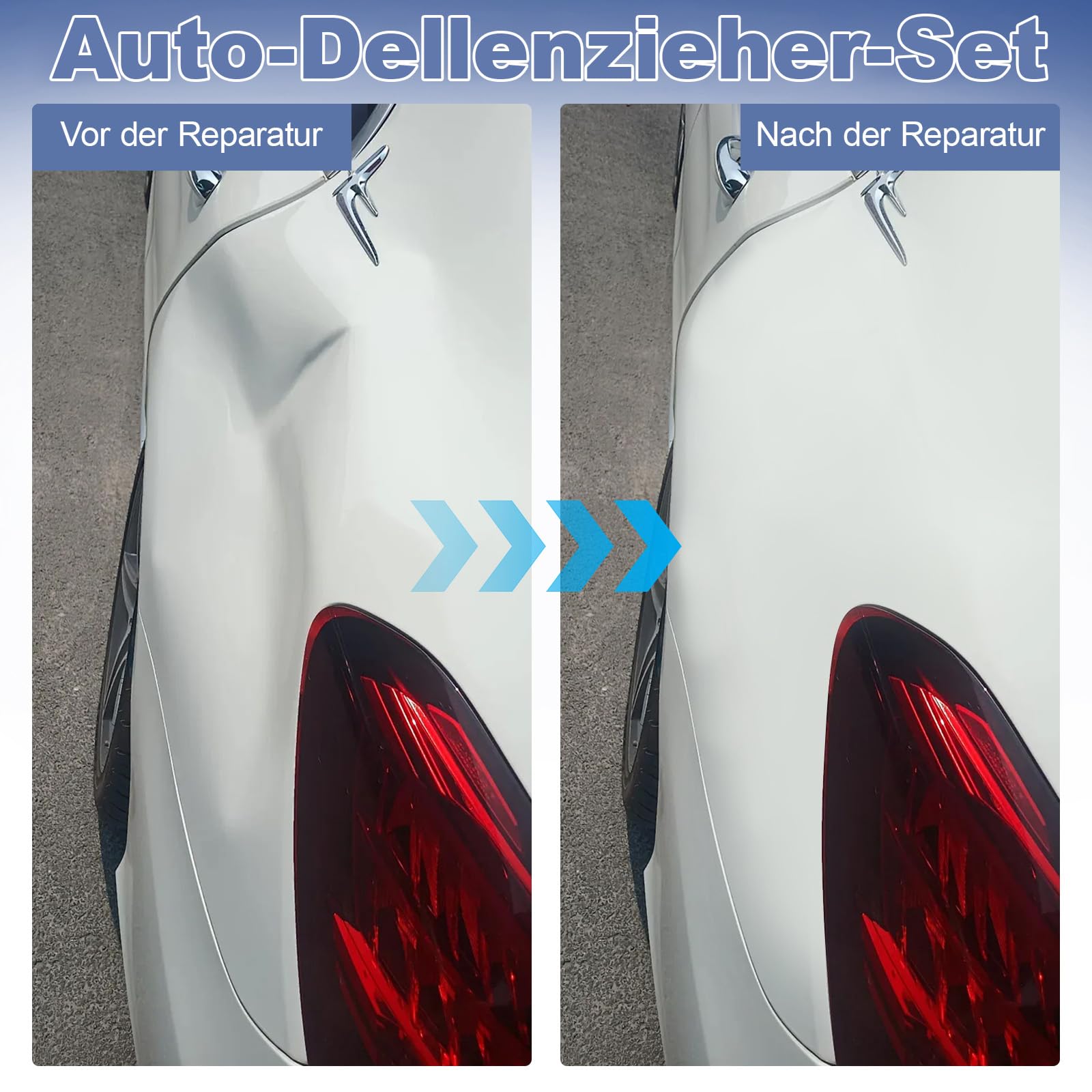Auto Dellen Reparatur Set, Ausbeulwerkzeug Dellenzieher Lackfreies Dellen Reparaturset für Fahrzeug Metalloberflächen-Dellenentfernung