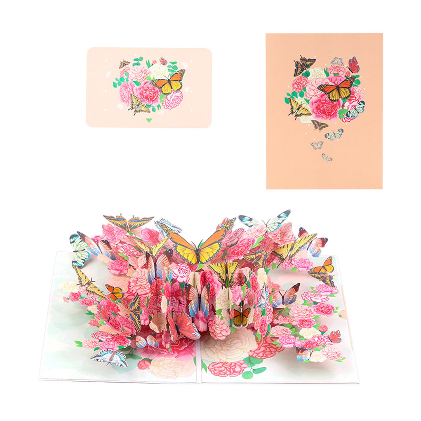 Jazuaiao 3D Greeting Card Elegant Butterfly and Flower Card with Envelope Gift Birthday Anniversary Graduation Gift Birthday