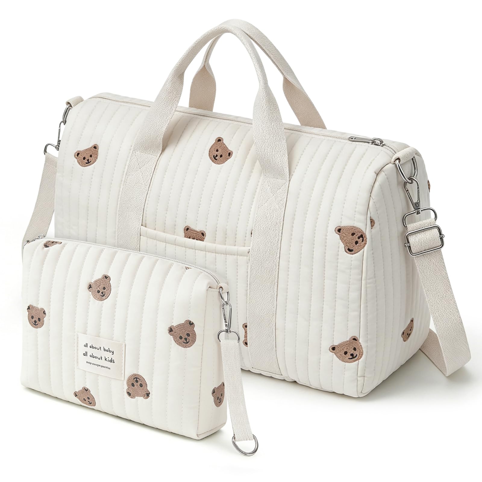 Aucuu Sac à Langer, Sac de Maternité Grande Capacité, Lavable, Léger et Pliable, Sacs à Langer Compartimenté Multifonction, Sacs de Maternité Bandoulière/Fourre-tout pour Hôpital, Voyage, Weekend