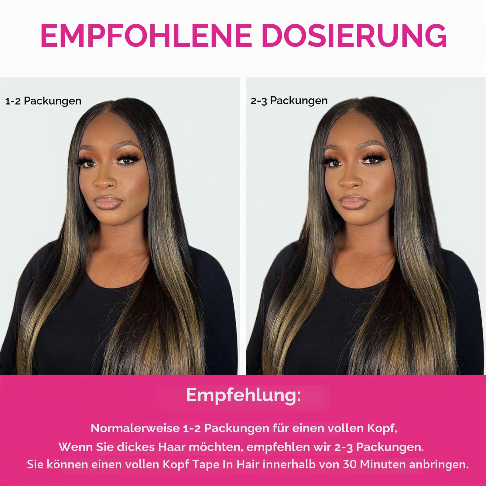 Lashey Tape Extensions Echthaar 40cm(16zoll) 20pcs 50g Glatt Echthaar Tape Extensions Balayage Natürliches Schwarz bis Hellblond Haarverlängerungen Echthaar für Frauen Invisible Tape ins