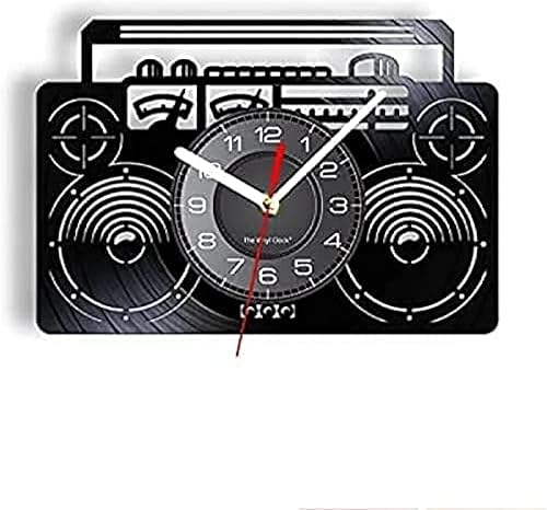 Reloj de pared con números romanos modernos, silencioso, sin tictac, radio de vinilo de 12 pulgadas, reloj de pared de disco LP, arte de audio de