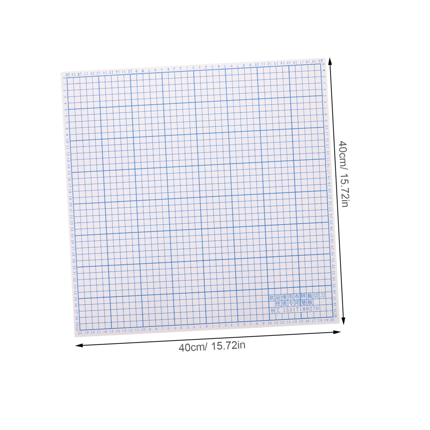 Tappetino da Taglio per Tessuti Pvc 40x40x0, 6 Cm per Macchina | Griglia Precisa, Uso in Studio, Facile da Riporre, Previene lo Scivolamento del Materiale
