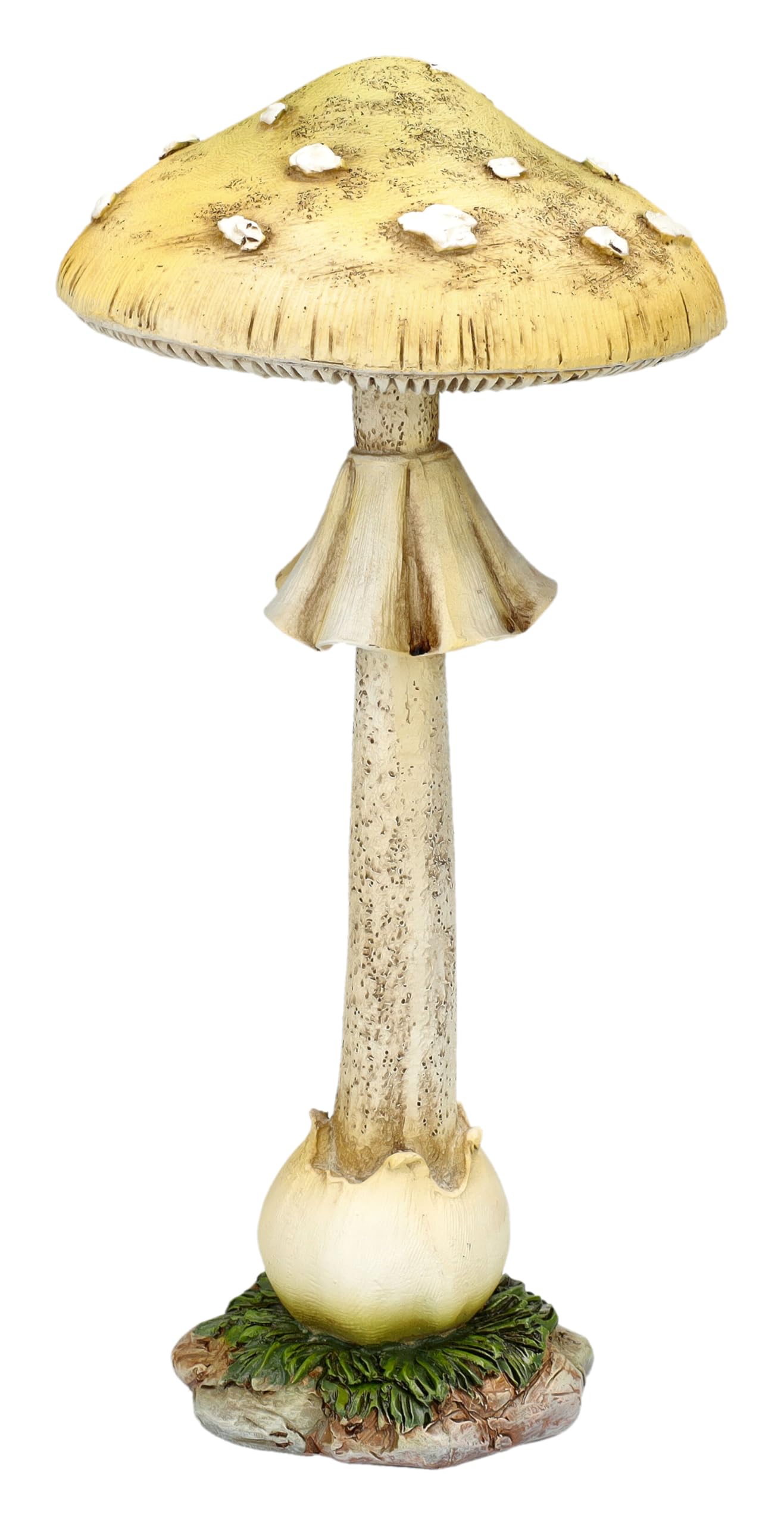 Figuren Shop GmbH Figura decorativa de jardín 'Seta amarilla', resistente a la intemperie, 24 cm de altura
