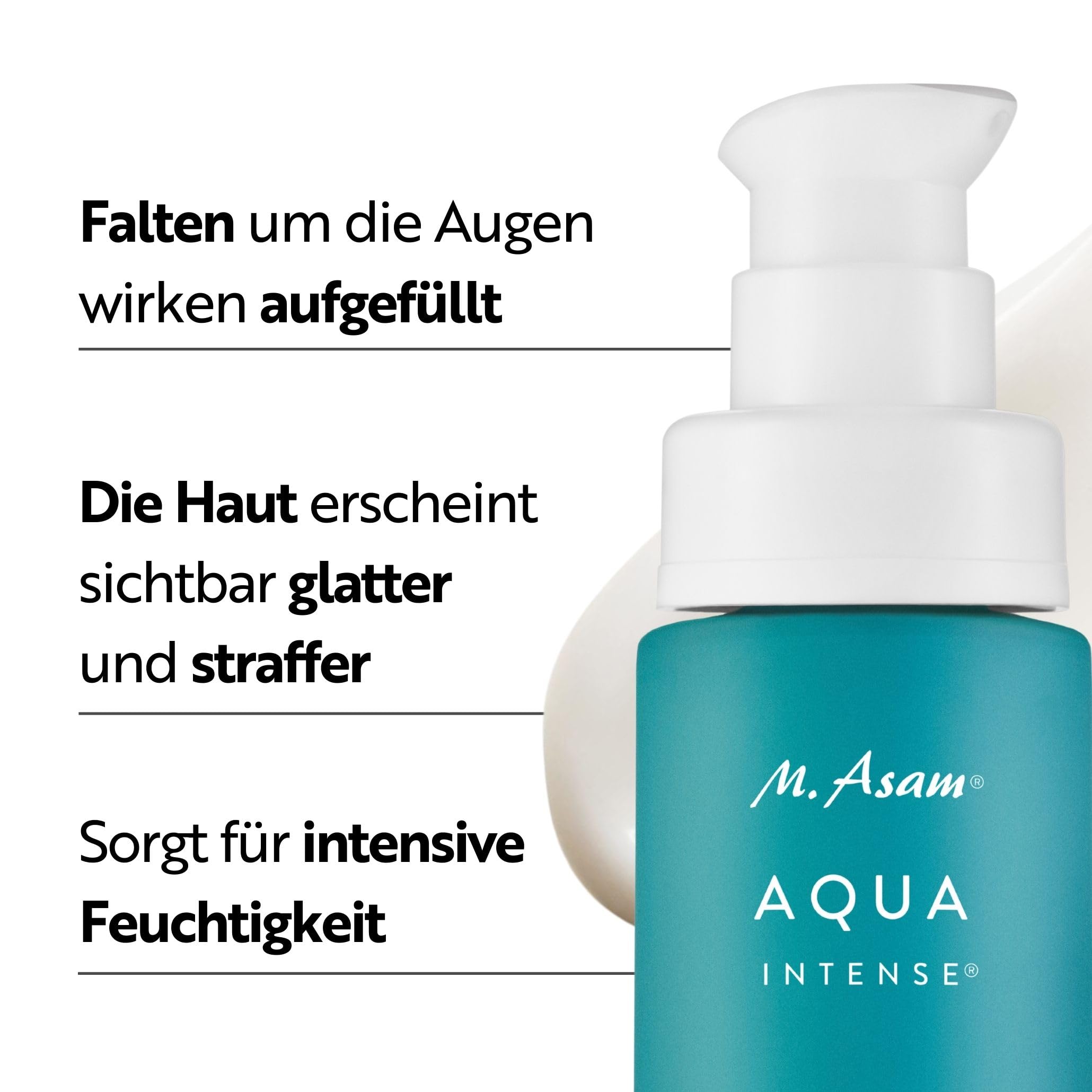 M. Asam AQUA INTENSE Hyaluron Augencreme (30ml) – Parfümfreie Augenpflege mit Hyaluron & Silicium, Spendet Feuchtigkeit & Polstert Trockenheitsfältchen auf, Für eine Frische & Strahlende Augenpartie