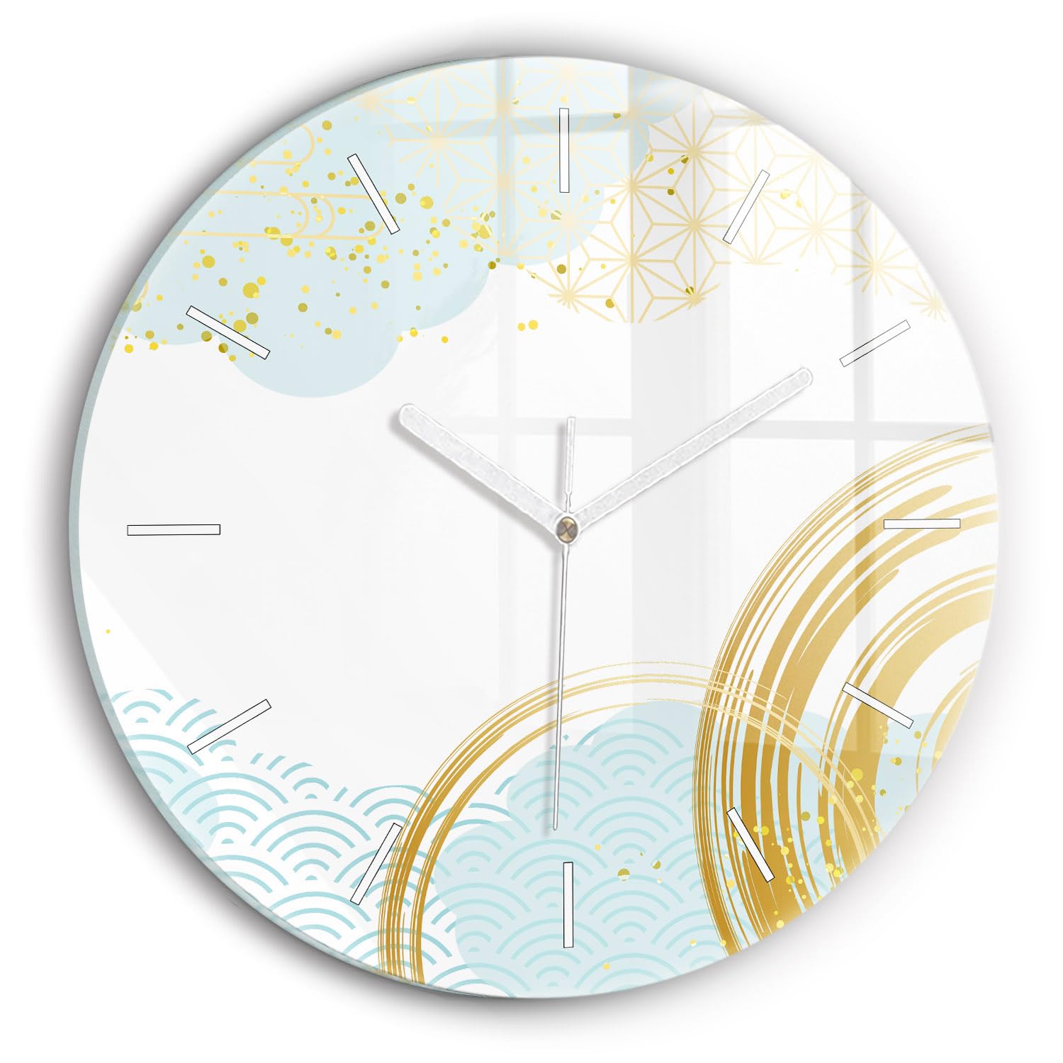 Horloge en verre de qualité supérieure Wallfluent de 30 cm au style élégant