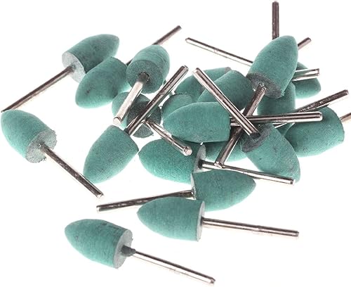 Preamer Juego de 20 herramientas de pulido de goma de 0.315 pulgadas (0.315 in) con punta de punta de molienda para taladro de uñas, vástago de 18