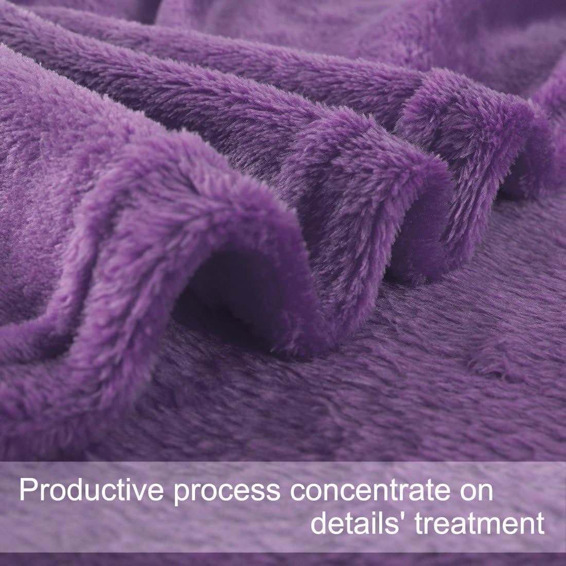 uxcell Flannel Fleece Blanket Full Size - Soft Lightweight Plush Microfiber Bed Blanket for Sofa or Couch, Machine Washable Blankets Fleeces, Dark Purple 70x78 Inch - Image 6