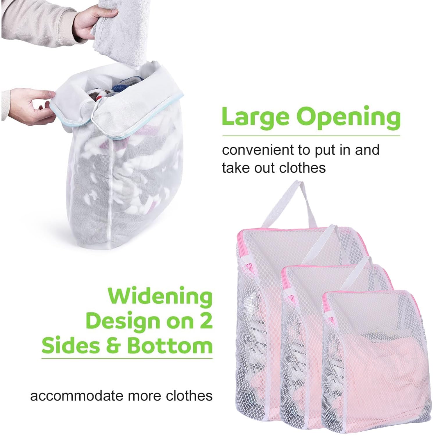 Lot De 2 Sacs à Linge En Maille Pour Machine à Laver, Sacs à Linge De Voyage Pour Machine à Laver, Sèche-linge, Sacs De Lavage En Filet Durable Pour Délicats, Soutiens-gorge, Sous-vêtements